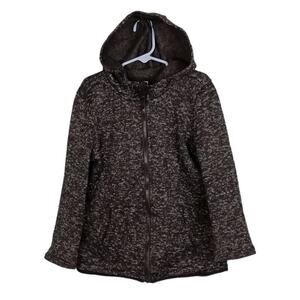 CD COPPER DENIM Boys‎ Gray Black Full Zip Hooded Sweater Lightweight Warm, Sz 7